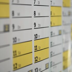 Ein Ausschnitt eines Kalenderblattes